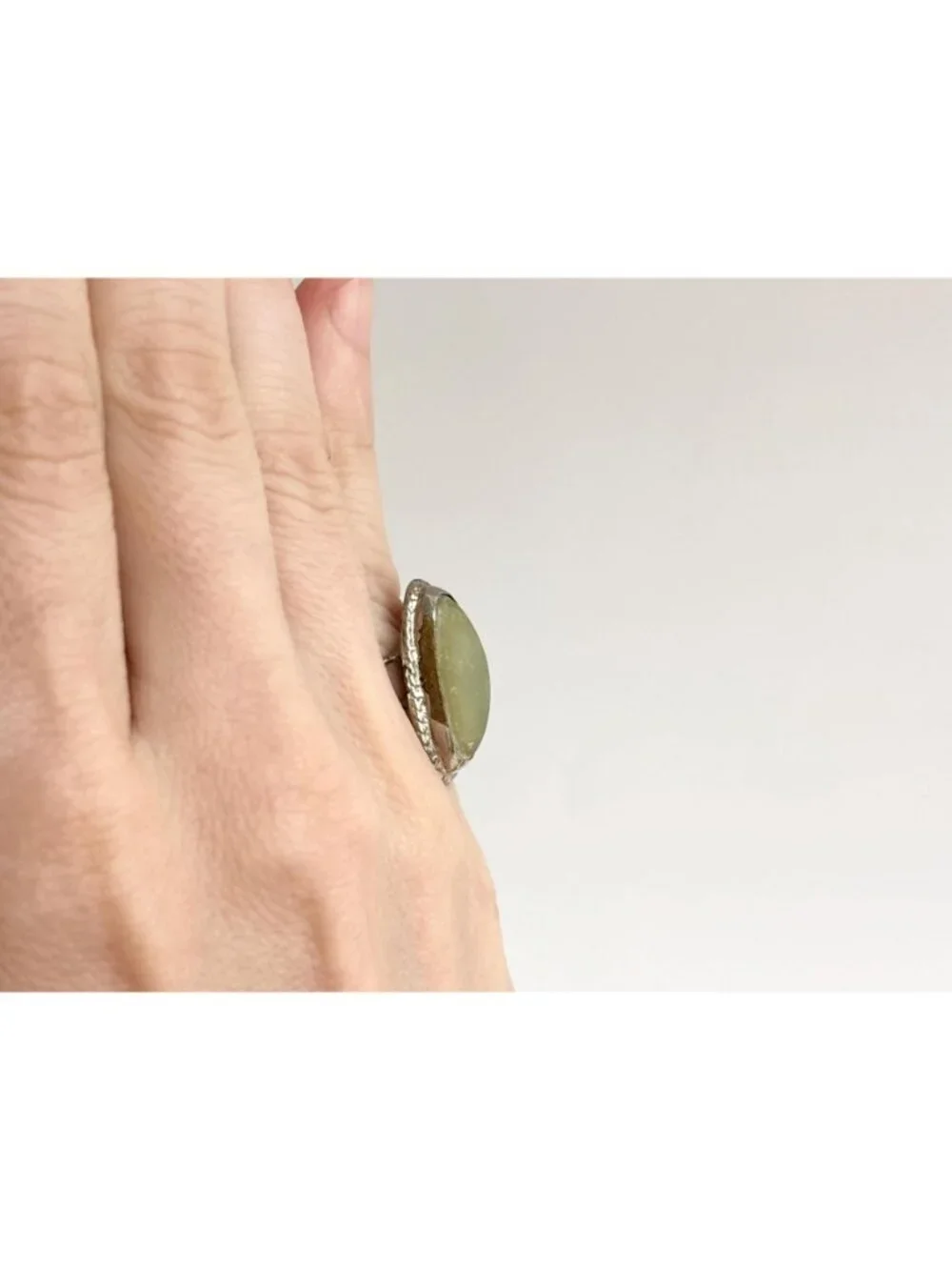Connemara Marble Ornate Split Shank Sterling Silver 925 Vintage Ring - sz 5.5